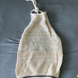 Free People Cream Crochet Halter Top